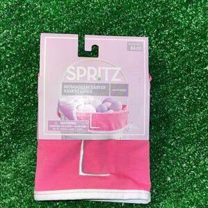 SPRITZ Easter Basket Liner L Monogram Pink/Purple reversible NEW